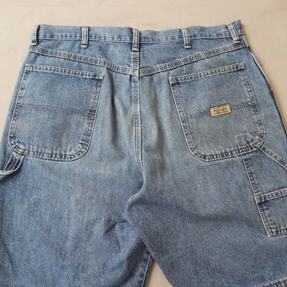 Vintage Wrangler Hero Carpenter Shorts 36 Mens Blue Denim Workwear
